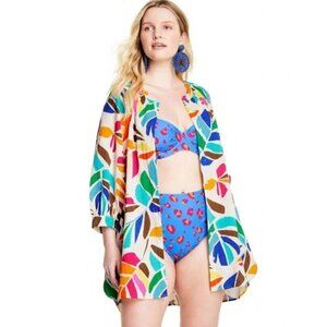 Tabitha Brown for Target Botanical Print Cover Up Shirtdress Sz S